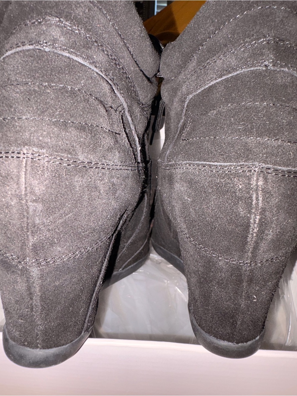 Women’s Dark black Suede wedge Sneaker -